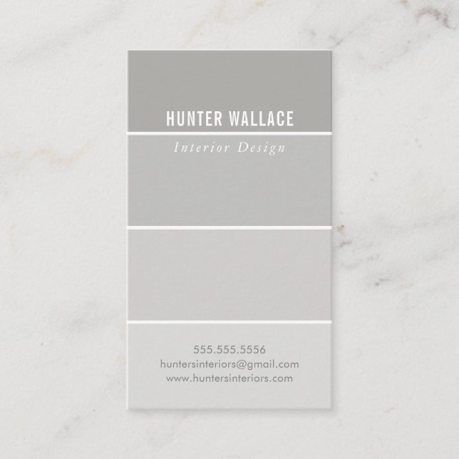 PAINT SWATCH CHIP modern decor ombre grått Visitkort (Framsida)