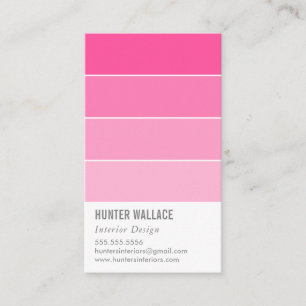 PAINT SWATCH CHIP modern decor ombre rosa Visitkort