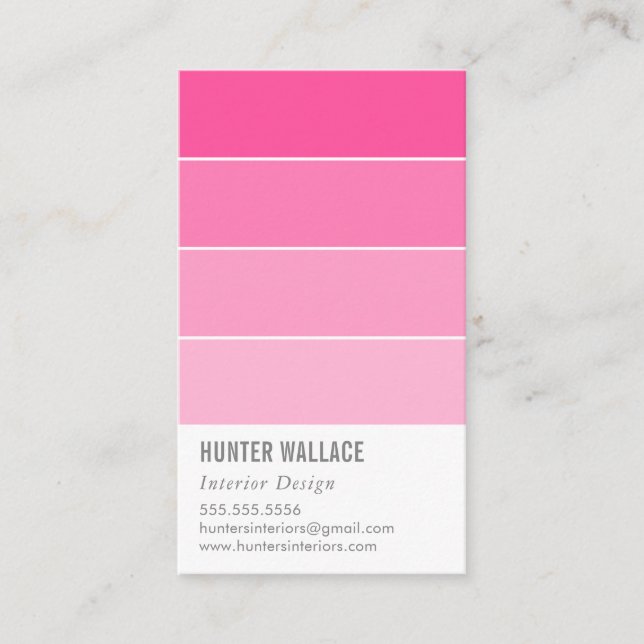 PAINT SWATCH CHIP modern decor ombre rosa Visitkort (Framsida)