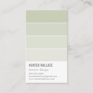 PAINT SWATCH CHIP modern decor ombre sage grönt Visitkort