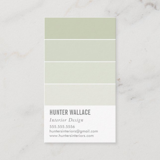 PAINT SWATCH CHIP modern decor ombre sage grönt Visitkort (Framsida)