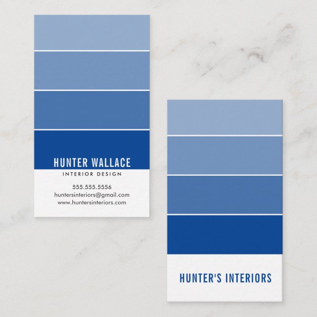 PAINT SWATCH CHIP modern design av royal blue Visitkort (Fram/baksida)