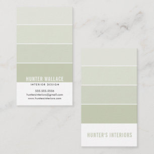 PAINT SWATCH CHIP modern design, gemensam grönt Visitkort