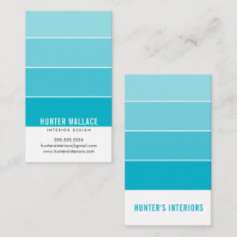 PAINT SWATCH CHIP modern insida monbre blue Visitkort