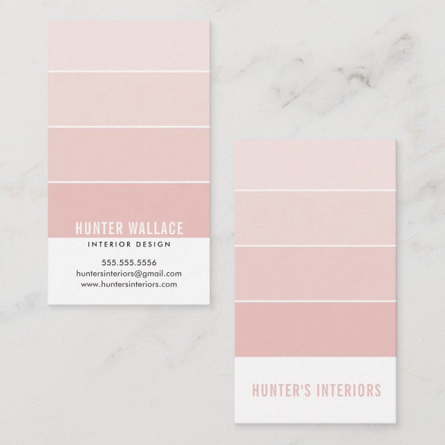 PAINT SWATCH CHIP modern insida ombre dusky rosa Visitkort (Fram/baksida)