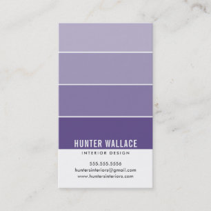 PAINT SWATCH CHIP modern insida ombre violet Visitkort