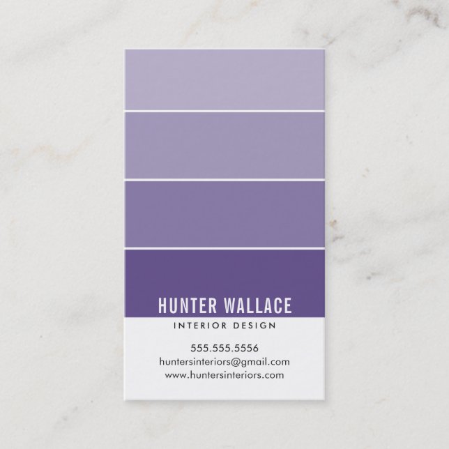 PAINT SWATCH CHIP modern insida ombre violet Visitkort (Framsida)