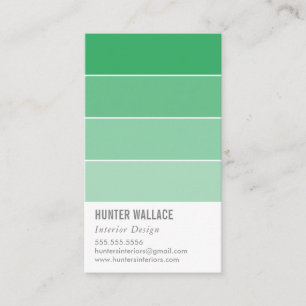 PAINT SWATCH CHIP modern ombre emerald grönt Visitkort