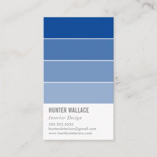 PAINT SWATCH CHIP, modernt royal blått Visitkort