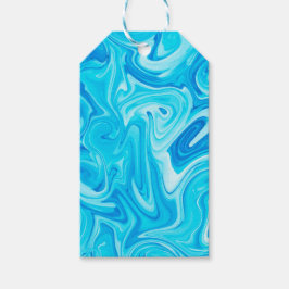 Paint Swirl Art Blue Colorful Fun Presentetikett