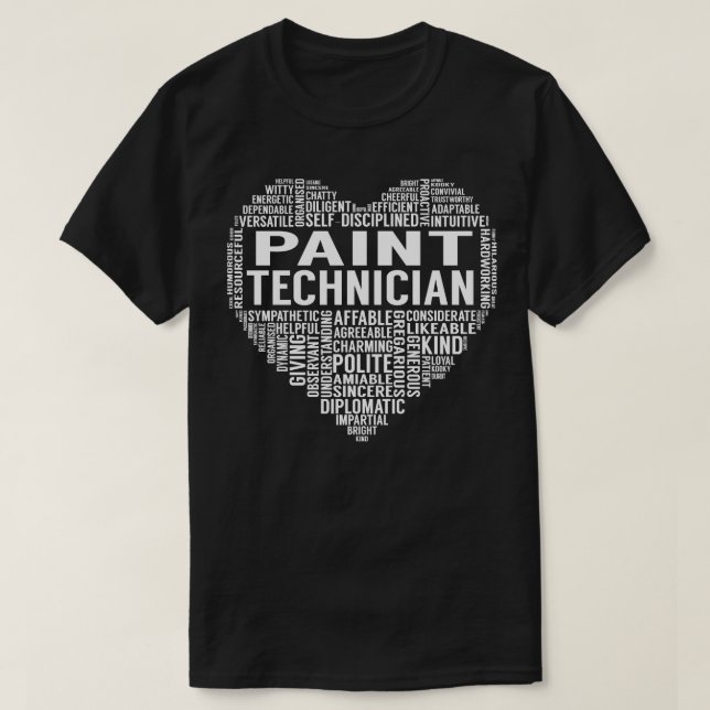 Paint Technician Heart T Shirt (Design framsida)