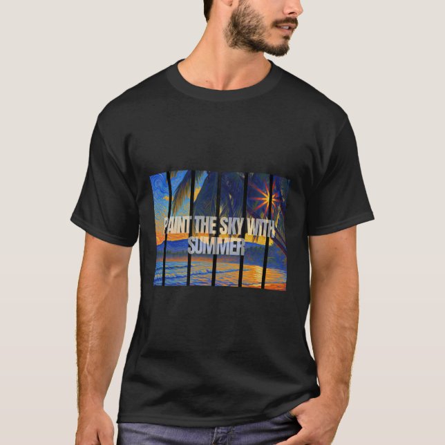 Paint The Sky With Summer Impressionist T Shirt (Framsida)