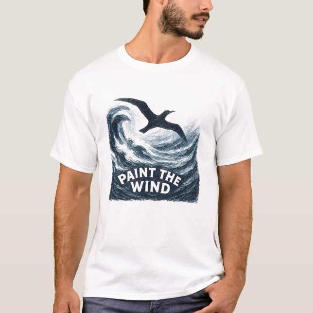 Paint The Wind Stormy Brush Bird T-Shirt (Framsida)
