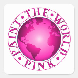 PAINT THE WORLD ROSA Earth Diversity Firande Fyrkantigt Klistermärke