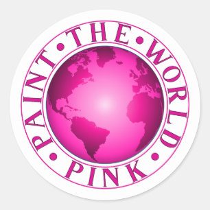 PAINT THE WORLD ROSA Earth Diversity Firande Runt Klistermärke