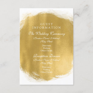 Paint-utseende för Bröllop Guest Information Guld Tilläggskort