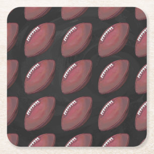Paintad Football Mönster Underlägg Papper Kvadrat