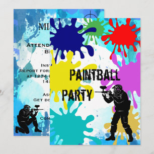Paintball 30års födelsedag inbjudningar