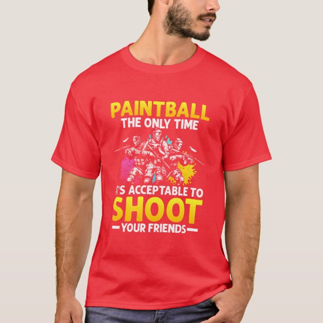 Paintball Acceptableo Shoot Friendsactical Pl retr T Shirt (Framsida)