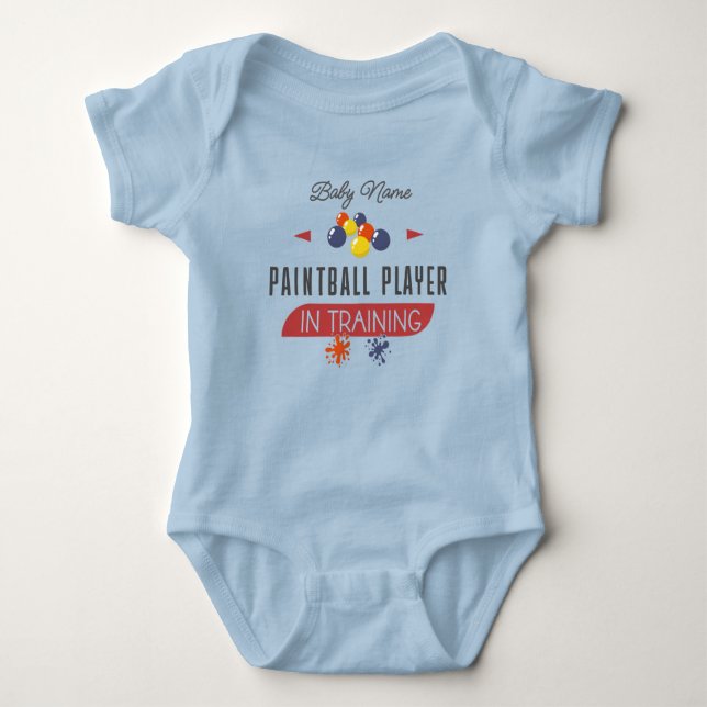 Paintball Baby Namn Player i Träna Paintball T Shirt (Framsida)