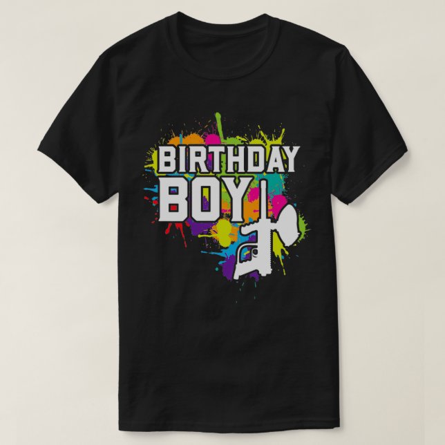 Paintball Birthday Boy Apparel T Shirt (Design framsida)