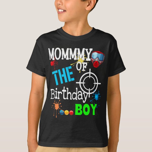 Paintball Birthday Matching Family Set-enhet T Shirt (Framsida)