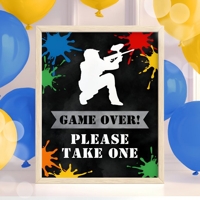 Paintball Birthday Splatter Tonåring Boys Favors-s Poster (Skapare uppladdad)