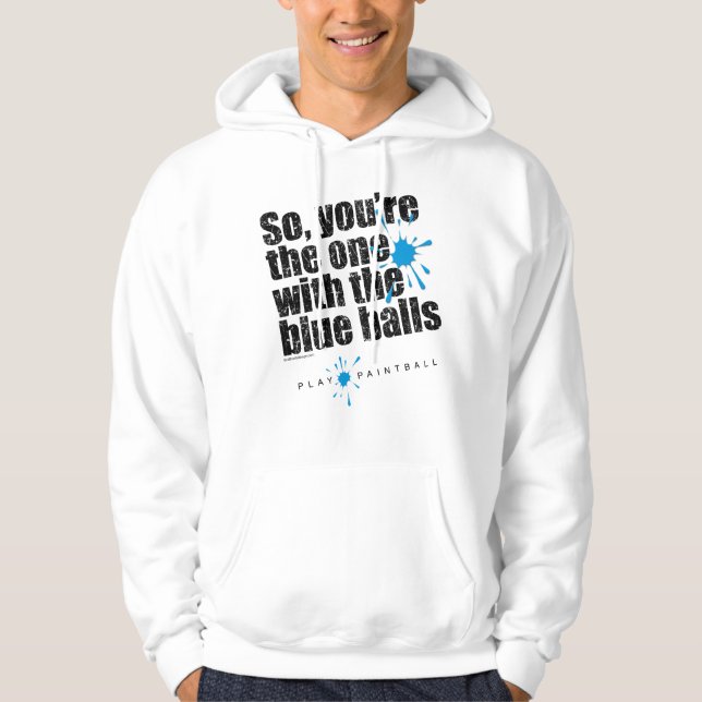 Paintball Blå Kulor Hoodie (Framsida)