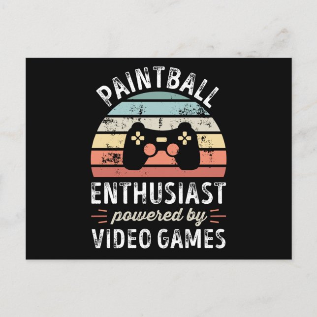 Paintball Enthusiast med videospel Vykort (Framsida)