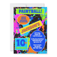 Paintball Födelsedagsfest inbjudan
