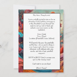 Paintball Födelsedagsfest inbjudan-kort Meddelande