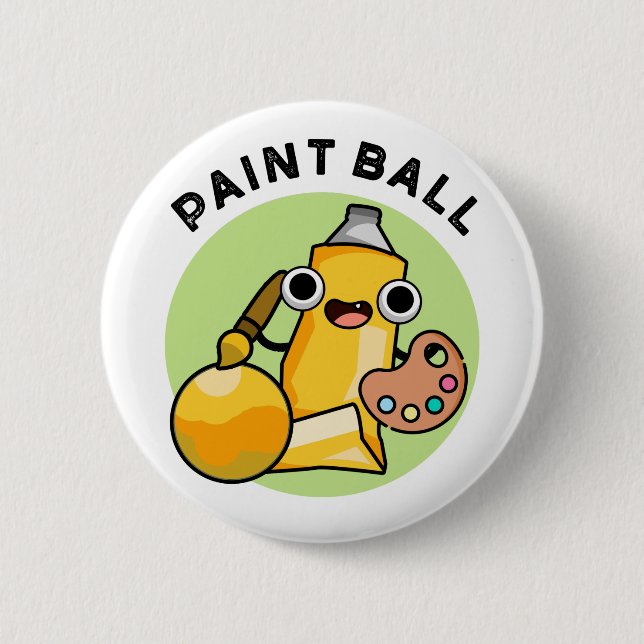 Paintball Funny Paint Pun Knapp (Framsida)