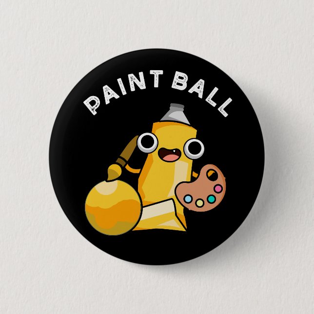 Paintball Funny Paint Pun Mörk BG Knapp (Framsida)