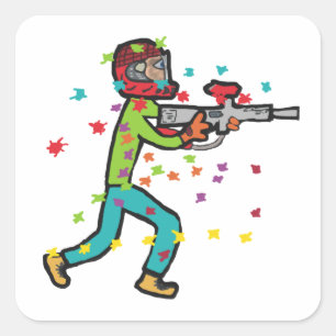 Paintball Fyrkantigt Klistermärke