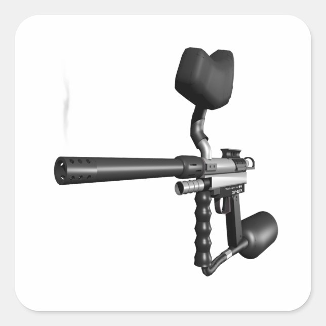 Paintball Gun 4 Fyrkantigt Klistermärke (Framsida)