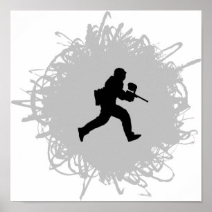 Paintball klottrar stil poster