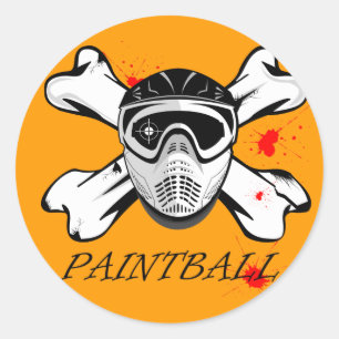 Paintball mask runt klistermärke