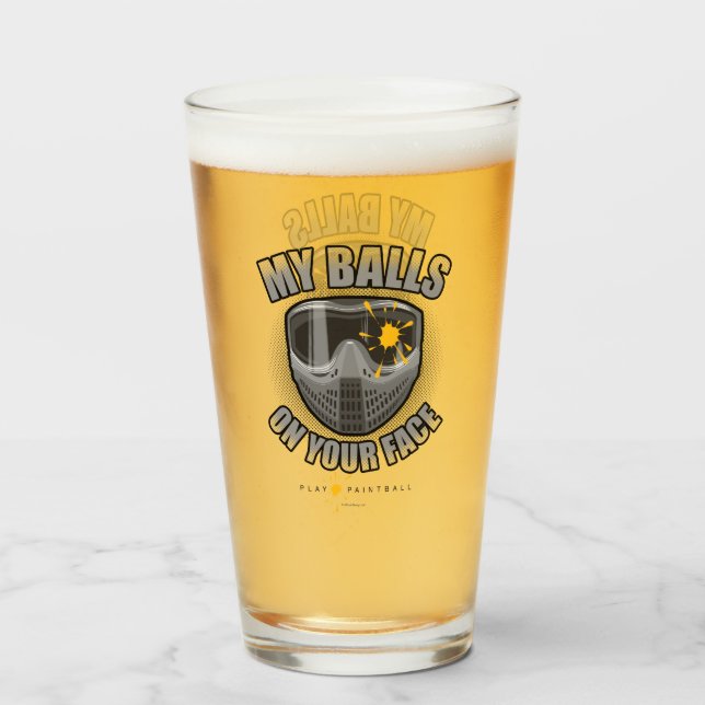 Paintball på ditt ansikte glaskopp (Framsida fylld)