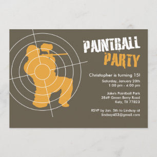Paintball Party-inbjudningar Inbjudningar