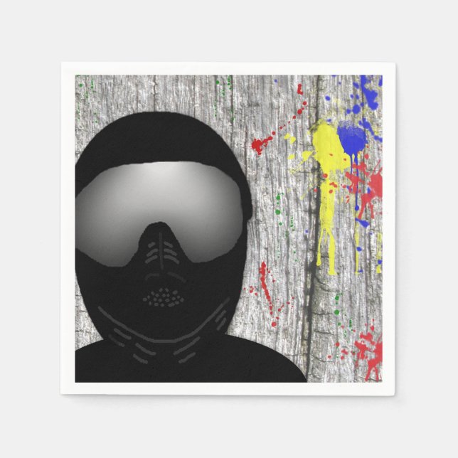 Paintball Party Papper Cocktail Napkin Pappersservett (Framsidan)