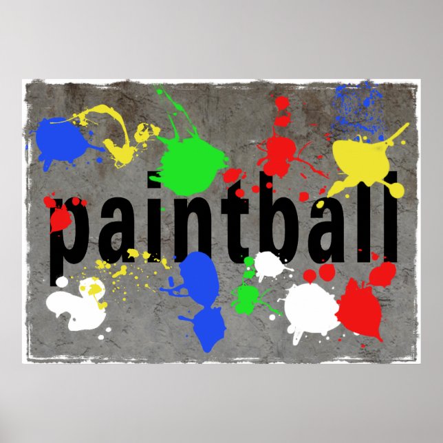 Paintball-plattor på betongvägg poster (Framsidan)