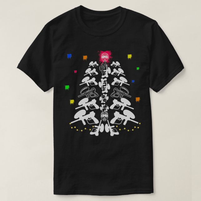 Paintball Player Julgran T Shirt (Design framsida)