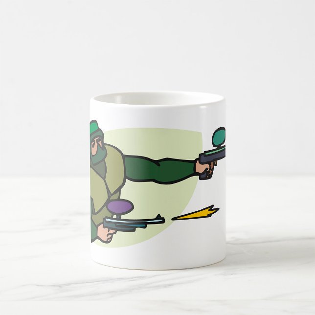 Paintball Player med två markeringar Action Sports Kaffemugg (Skapare uppladdad)