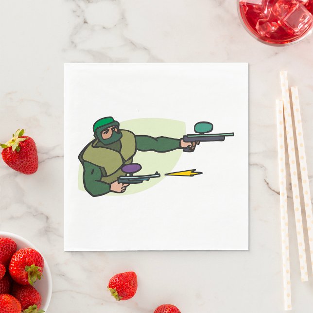 Paintball Player med två markeringar Action Sports Pappersservett (Skapare uppladdad)