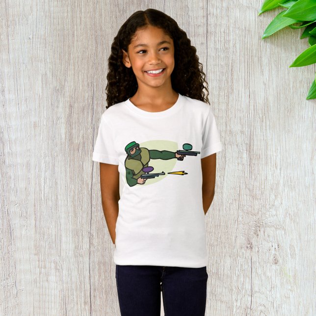 Paintball Player med två markeringar Action Sports T Shirt (Skapare uppladdad)