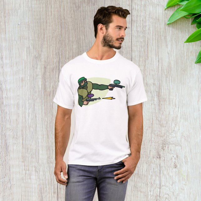 Paintball Player med två markeringar Action Sports T Shirt (Skapare uppladdad)