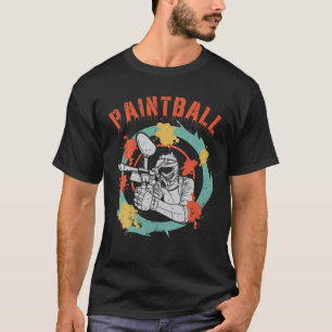Paintball Player Paint Boll Splatter Retro-Vintage T Shirt