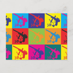 Paintball Pop Art Vykort