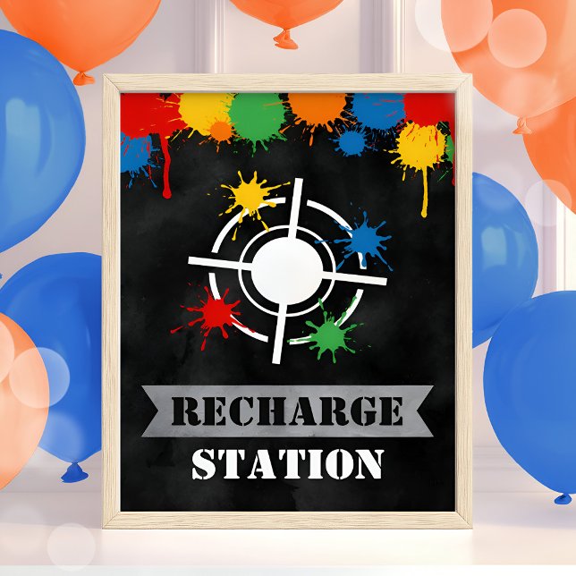 Paintball Recharge Station Boy Födelsedagsfest Poster (Skapare uppladdad)