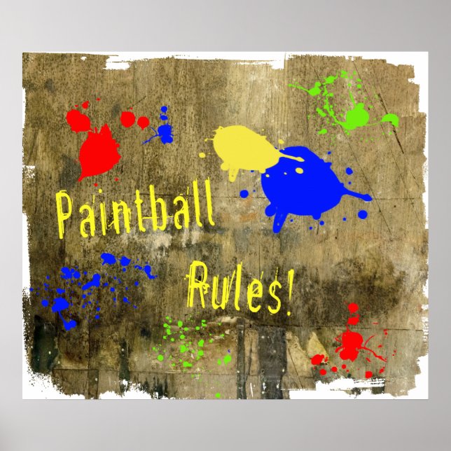 Paintball Regler på en guldmur Poster (Framsidan)